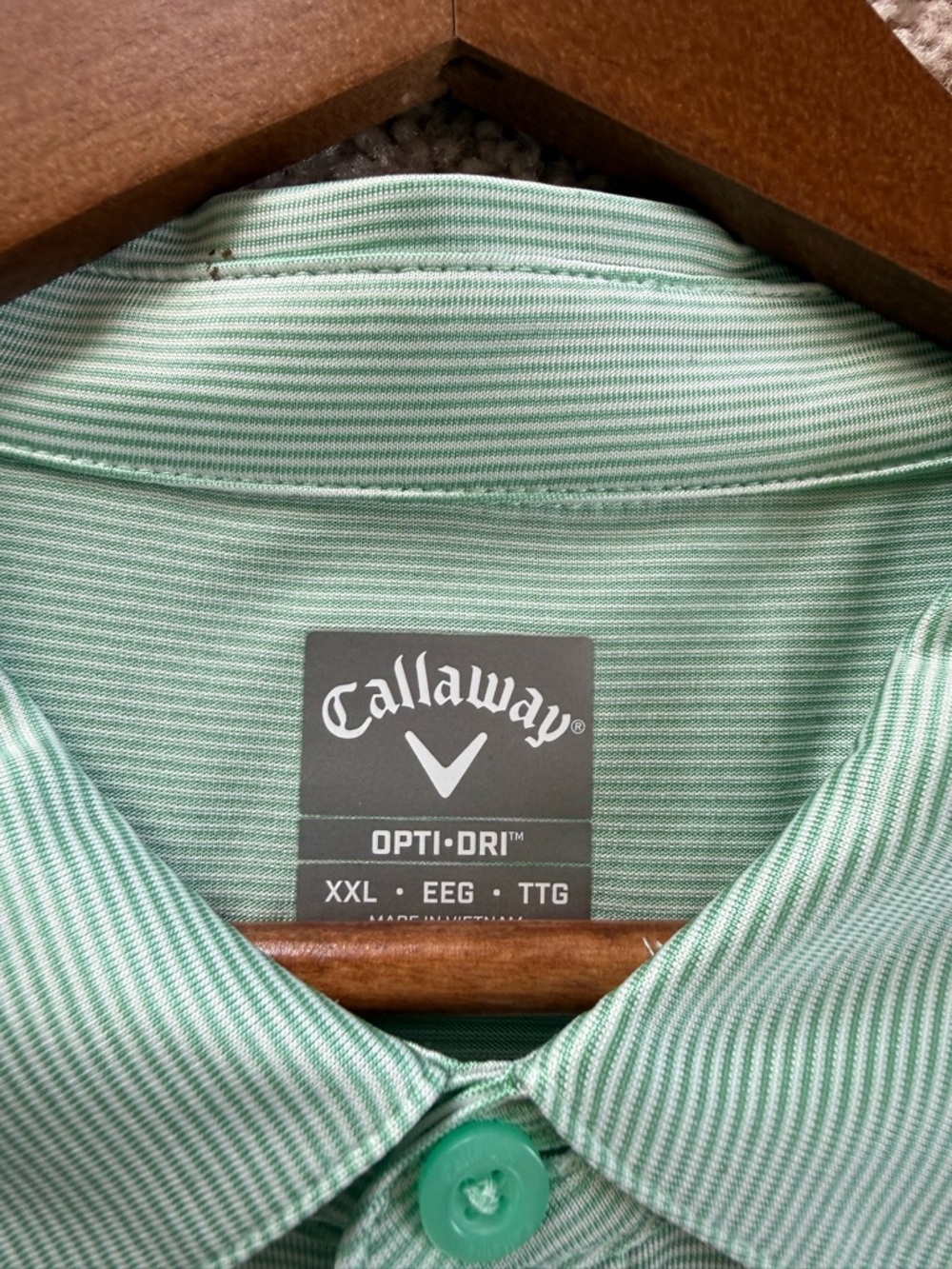 Men’s Callaway Mint Green Small Stripe Golf Polo Size XXL - Picture 9 of 11